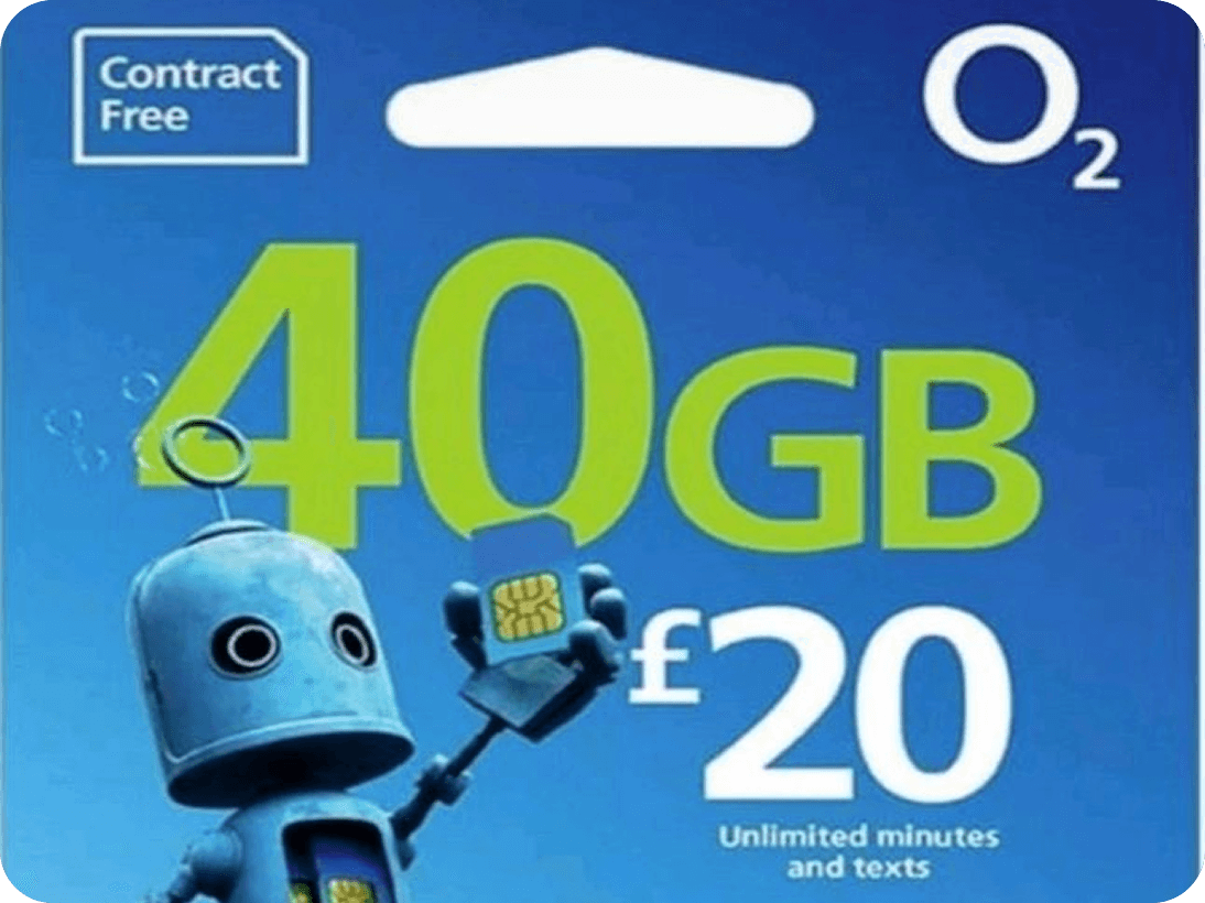 O2 UK sim card packaging